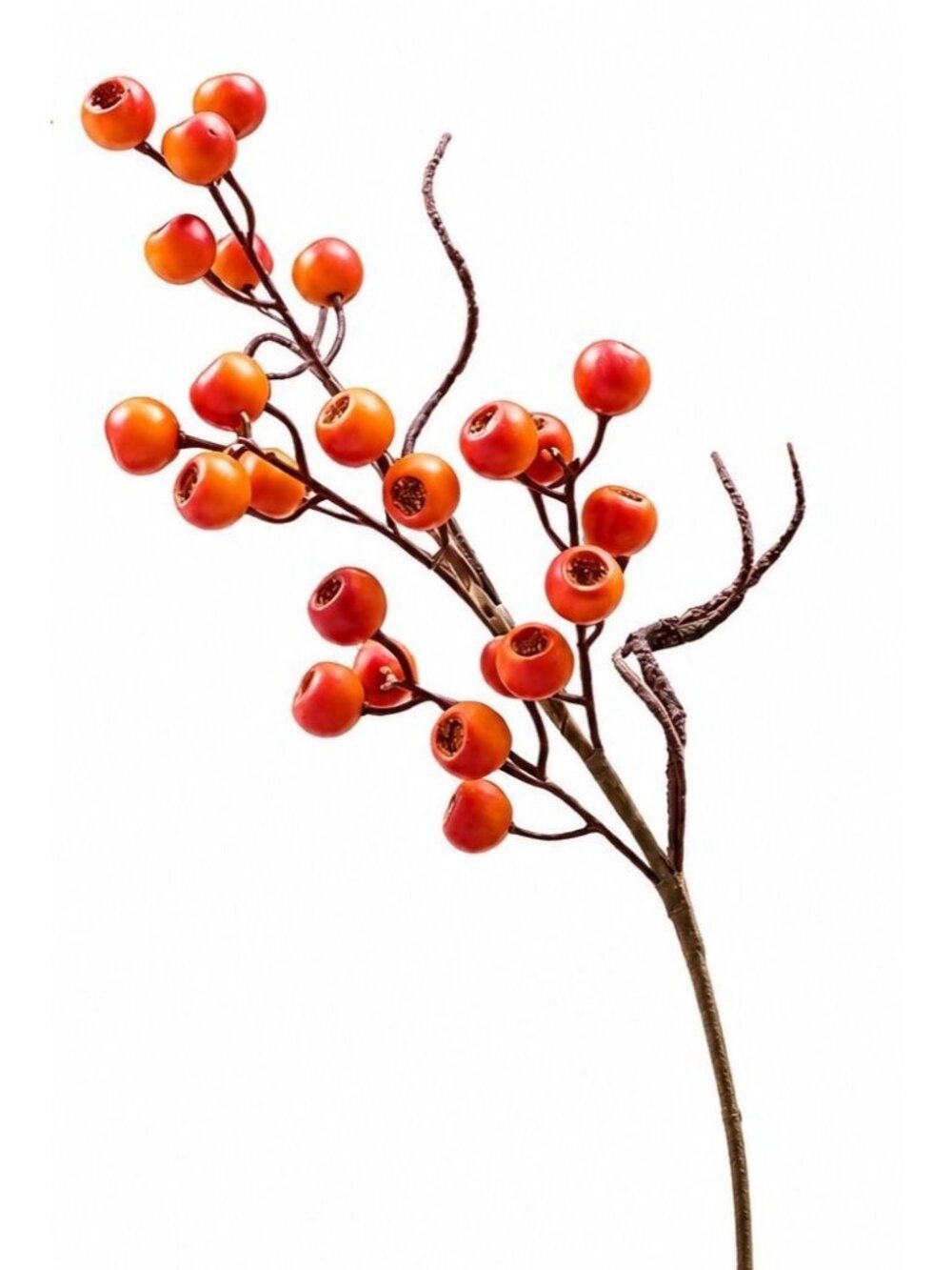 Artificial Rose Hip Berry Stem Orange 23 Inch Wired Fall